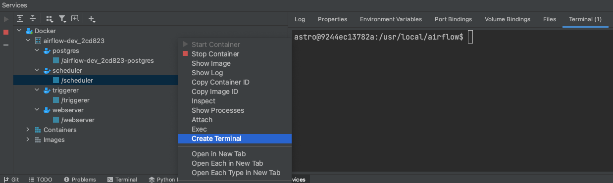 Выполнение команд Airflow CLI